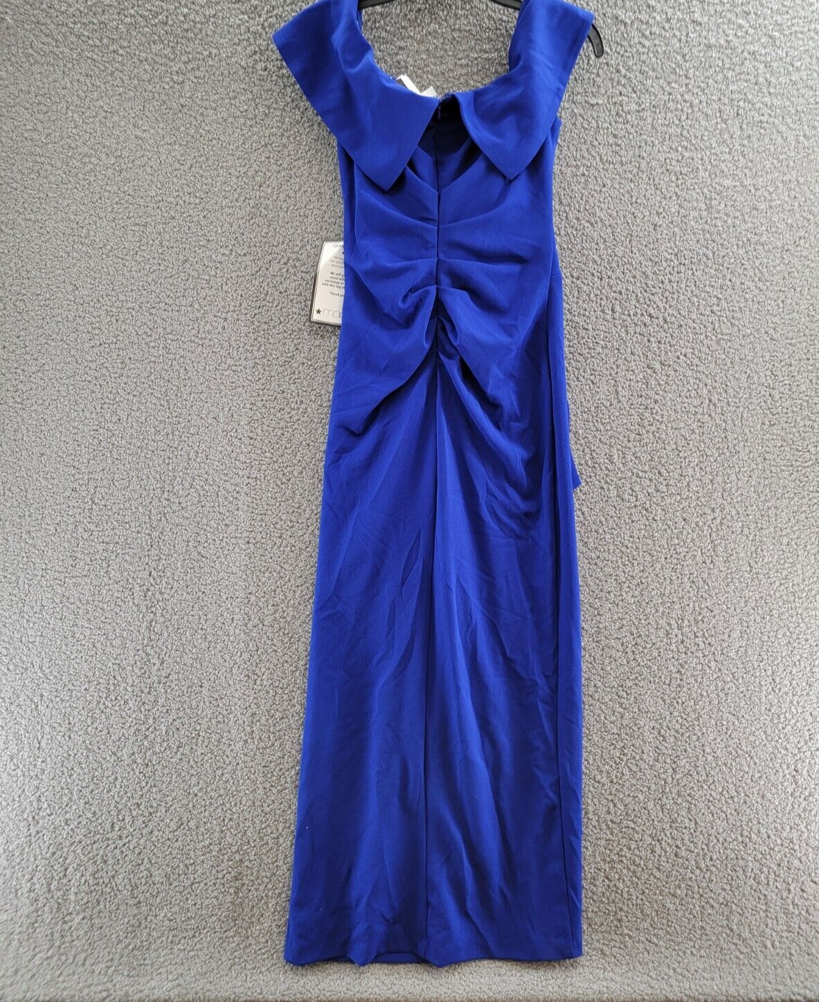 XSCAPE Off-The-Shoulder Gown Women's 4 Marine Hight Front Slit Back Zip Closure - Picture 9 of 15
