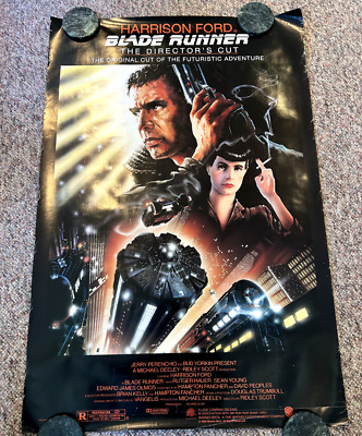 ROLLED 1992 BLADERUNNER DIRECTOR's CUT DOUBLE SIDED MOVIE POSTER HARRISON FORD