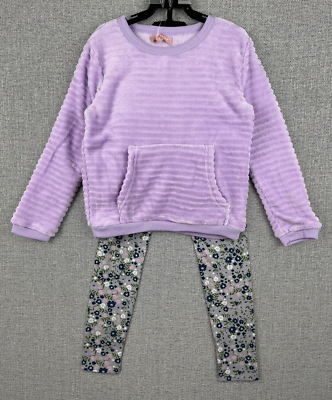 BCBG Girls 3-Piece Outfit Soft Plush Sweater, Leggings Purple Set Size 4T  ,5 ,6