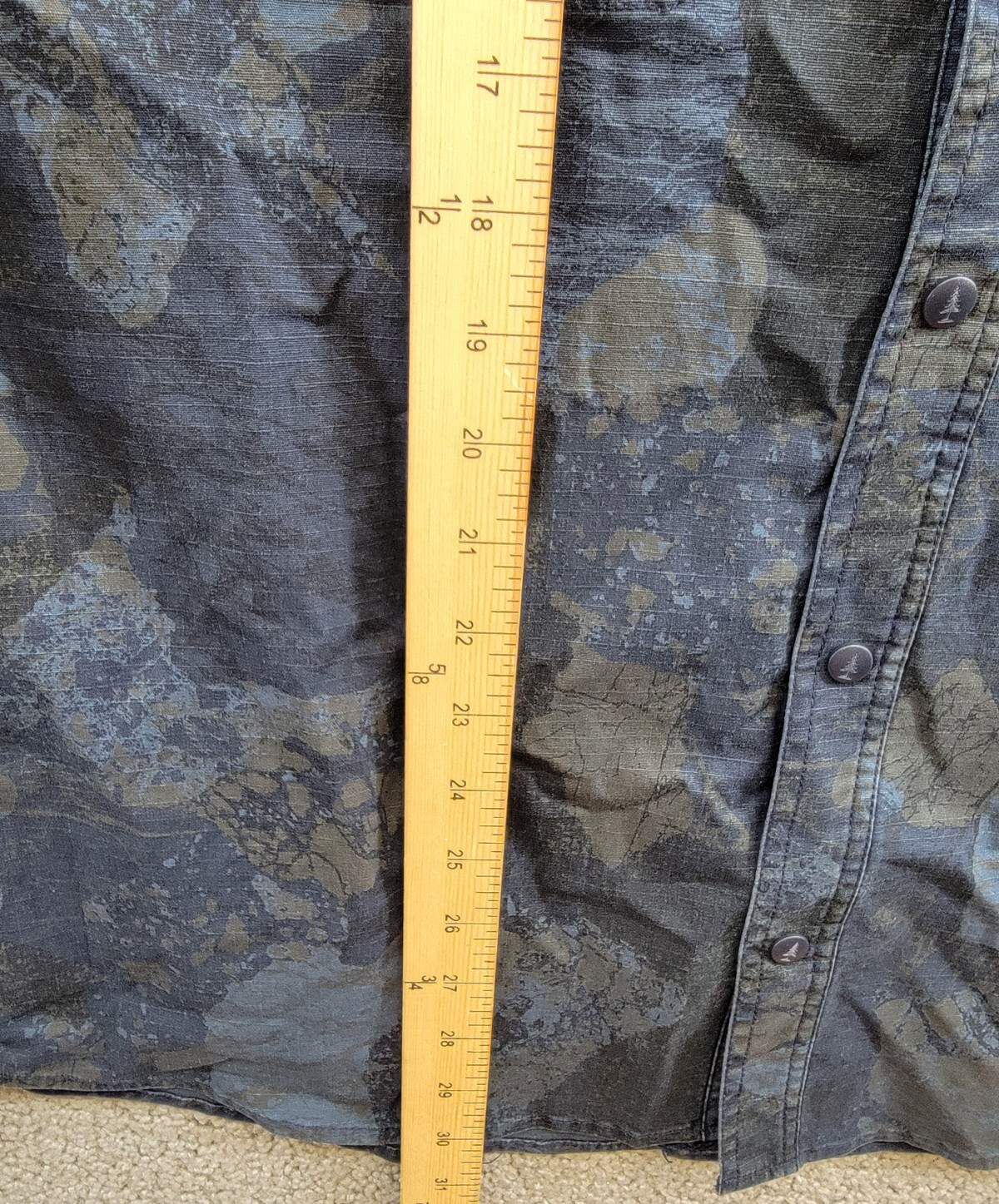 Bass Outdoor Ripstop Utility Shacket Men's L Navy Blazer Rock Camo Snap Closure - Picture 8 of 19