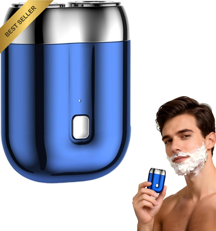 2025 Mini Dual-Head Electric Shaver USB Waterproof Portable Razor Blue