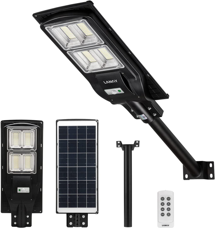 LANGY Solar Street Light 12000 Lumens,240Pcs LED, 18000 Mah Battery, High Lumens