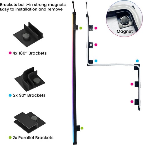 Magnetic ARGB LED Strips 5V 3PIN for PC Aura SYNC, Gigabyte RGB Fusion