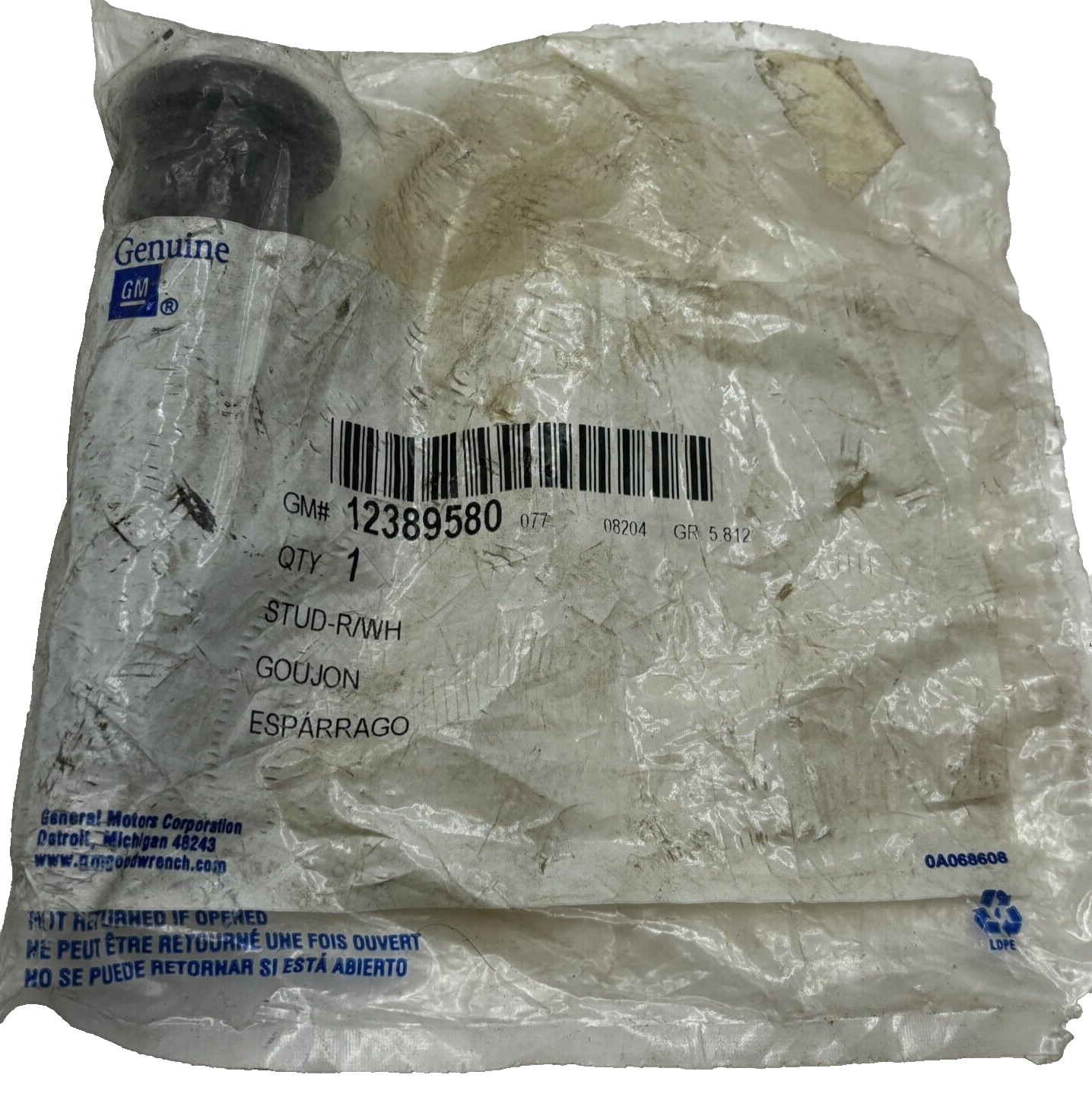 GENUINE GM 12389580 STUD REAR WHEEL 12389580 | eBay