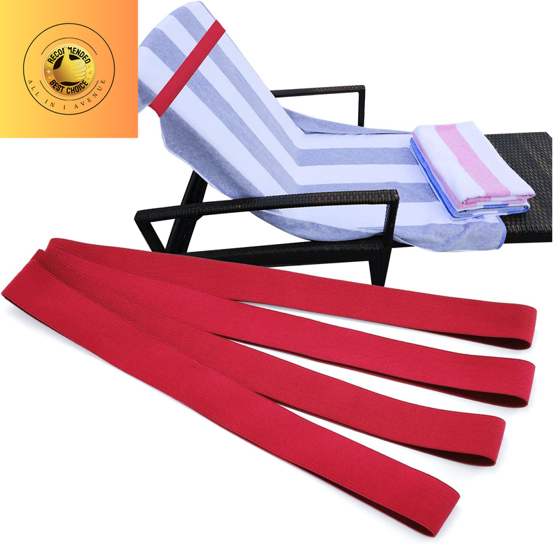 Bands (4 Pack), Beach & Pool & Cruise Chairs, Stretch Silicone Beach Towel
