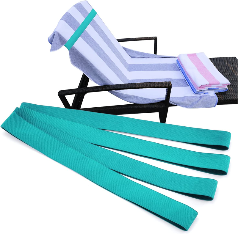 4 Packs Towel Bands Beach & Pool & Cruise Chairs Clips, Stretch Silicone Towel