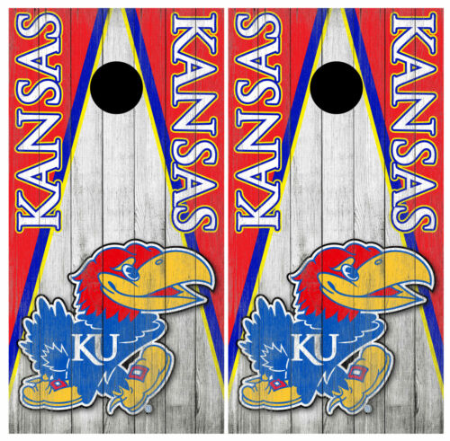 KU Kansas University Jayhawks Cornhole Board Wrap Skins HIGH QUALITY!
