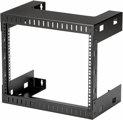 2-Post 8U Heavy-Duty Wall-Mount Network Rack, 19'' Open Frame Server Rack, 12'' De