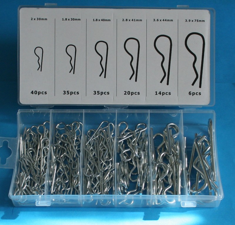 Stecksplinte-Sortiment Plastique 150 PiÃ¨Ce Vers. Longueurs Et DiamÃ¨Tres