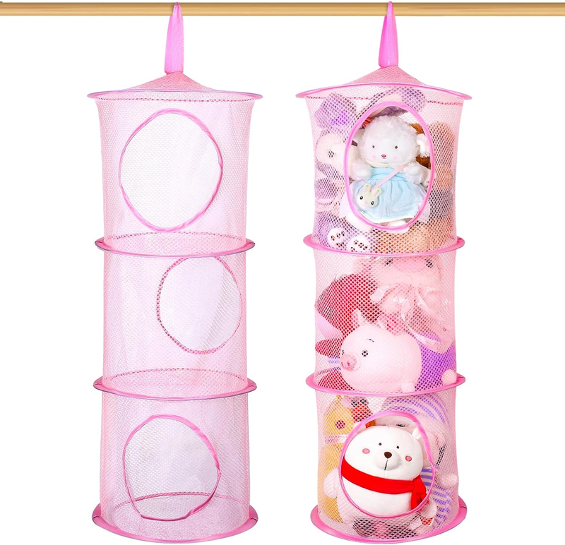 2Pcs Stuffed Animal Storage Hanging Mesh Stuffed Animal Net or Hammock Foldab