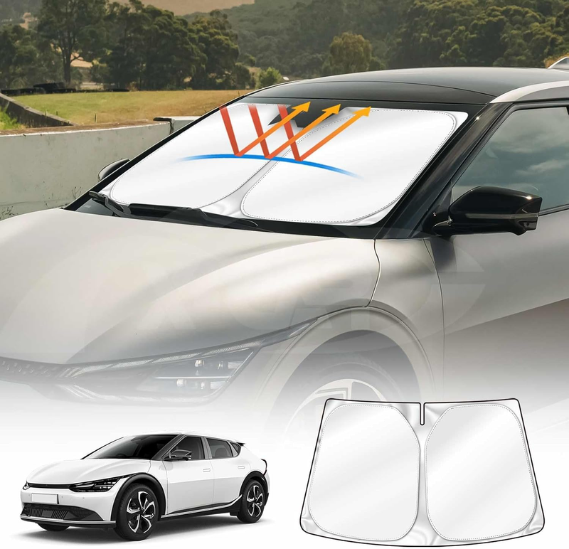 Windscreen Sun Shade for Kia EV6 2021-Onwards Blocks UV Rays Foldable Custom Win