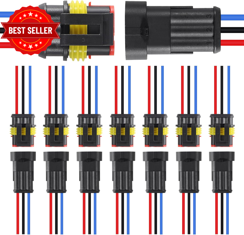 8Pair 3Pin Connector Waterproof Electrical 3 Pin Plug Auto Electrical Wire Conne
