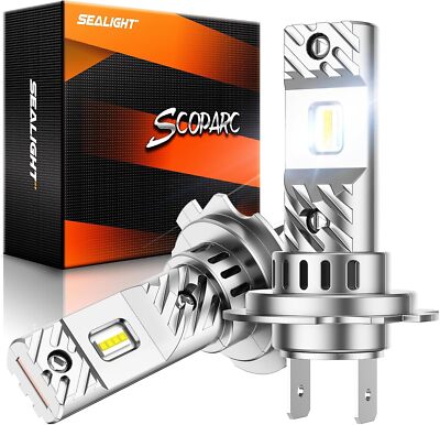 2pcs SEALIGHT S6 H7 High Low Beam Bulbs Kit LED Headlight W/Bulbs Without fan