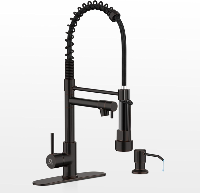Kitchen Faucet,Oil Rubbed Bronze Kitchen Faucet with Soap Dispenser,Black Kitche