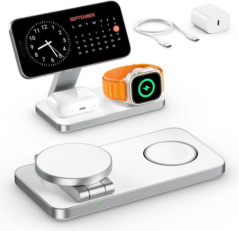 Foldable 3 in 1 Wireless Charging Station for Apple Compatible with Magsafe Char