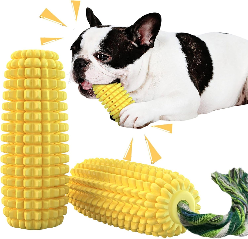 Dog Chew Toys for Aggressive Chewers,Corn Interactive Squeaky Dog Toys for Puppy