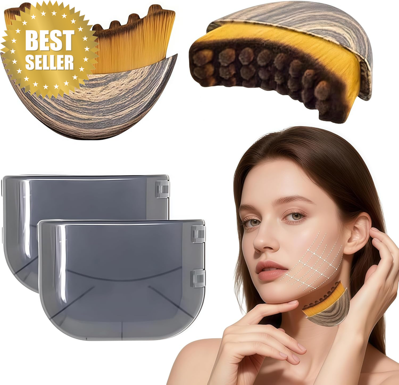2PCS New Lymphatic Contour Face Brush, Lymphatic Drainage Massager for Face,Ergo