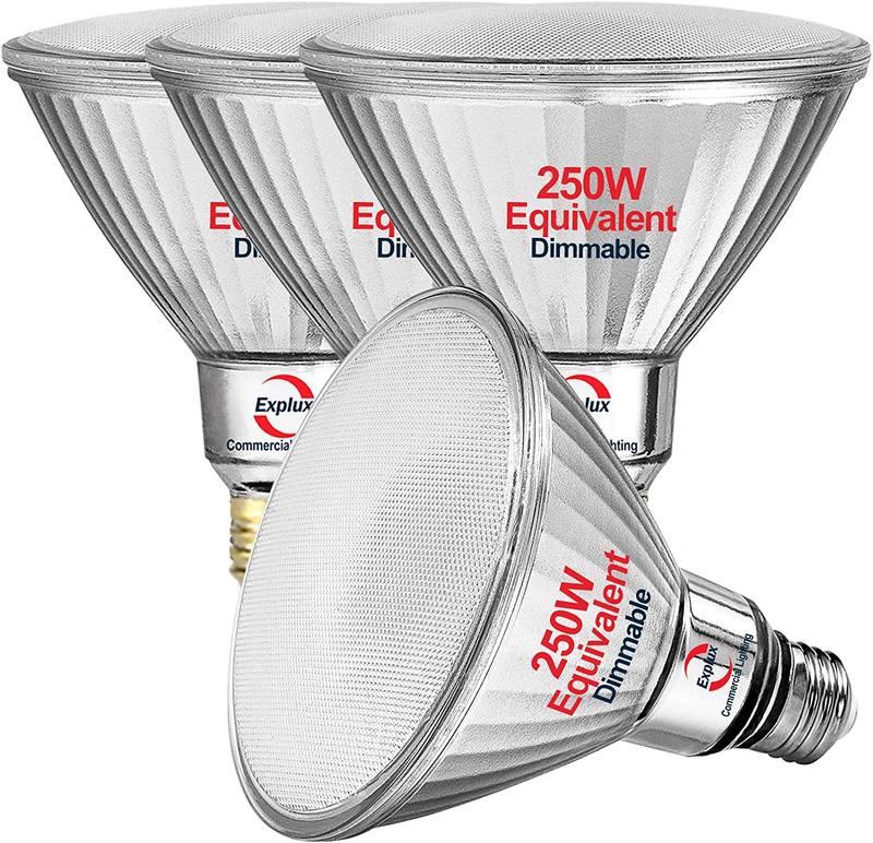Explux 250 Watt Equivalent PAR38 LED Flood Light Bulbs, Supe