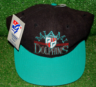 Vintage Miami Dolphins Hat The Game NFL Teal Blue Black - New With Tags