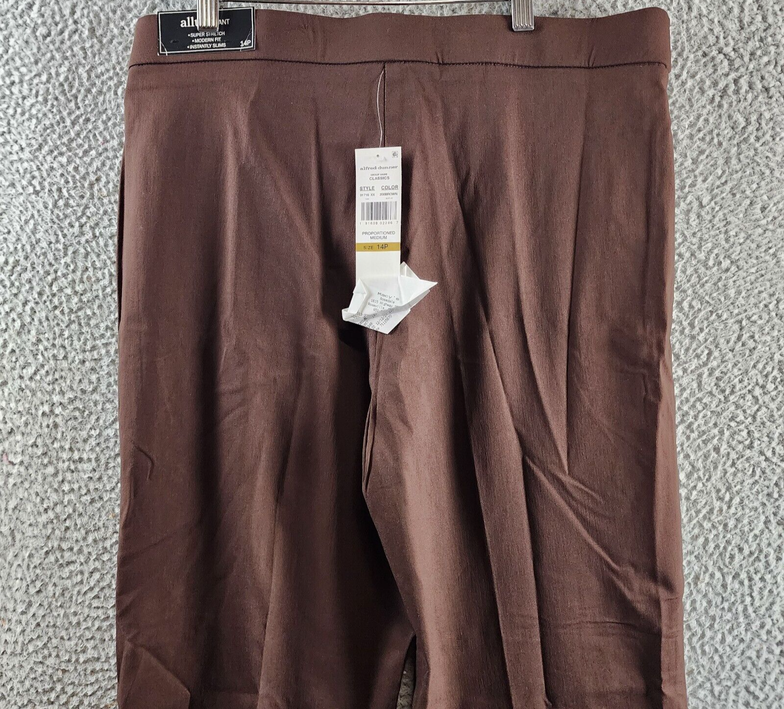 Alfred Dunner Petite Classic Allure Proportioned Pants Women's 14P Brown Pull On - Picture 15 of 17