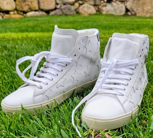 Designer Yves Saint Laurent Red/Gray Star Hightop sneakers