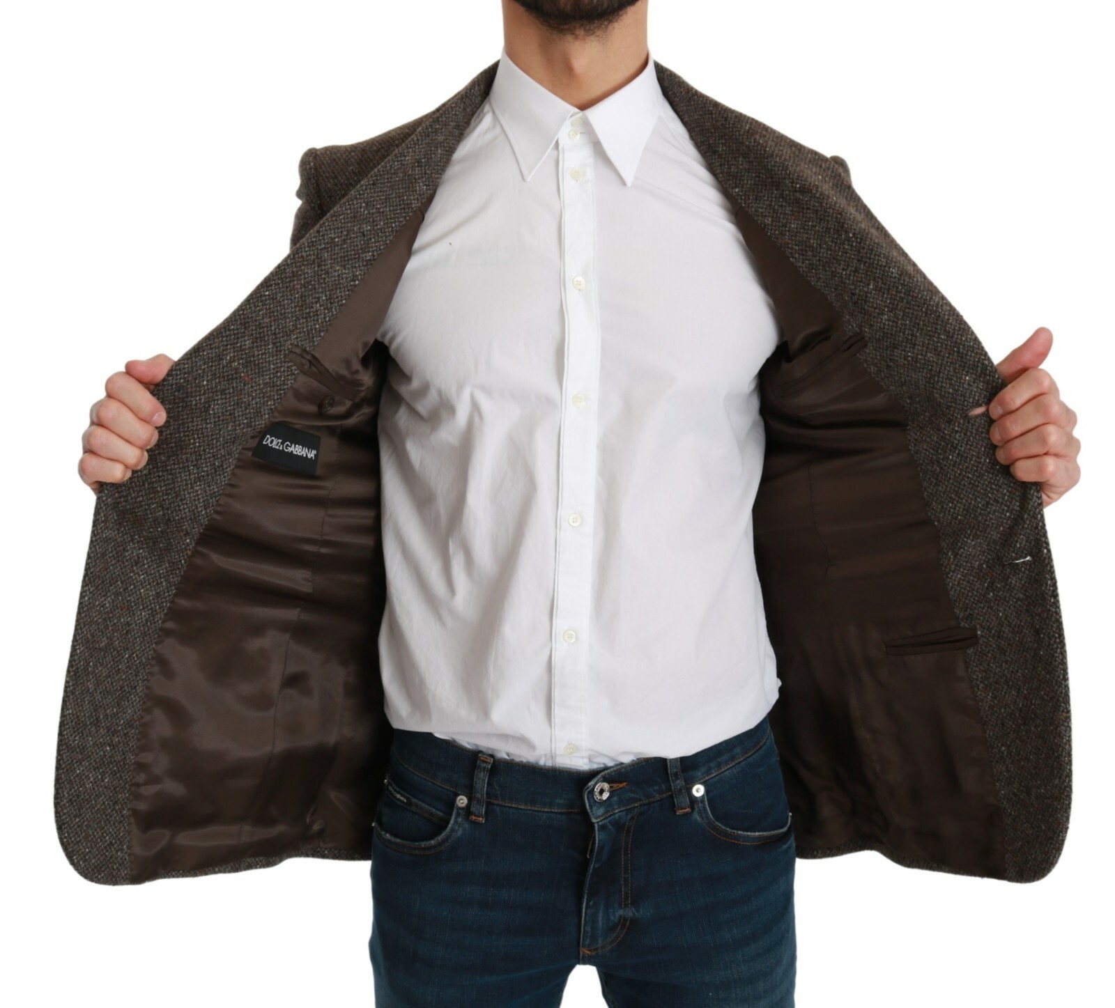 Pre-owned Dolce & Gabbana Blazer Wool Brown Jacket Formal Coat It48 / Us38 / M Rrp $1700