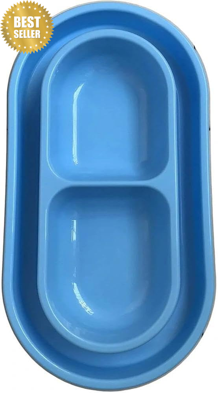 Ant Proof Cat Bowl Double Dog Bowl Pet Food and Water Dish, Dual-Compartment Des