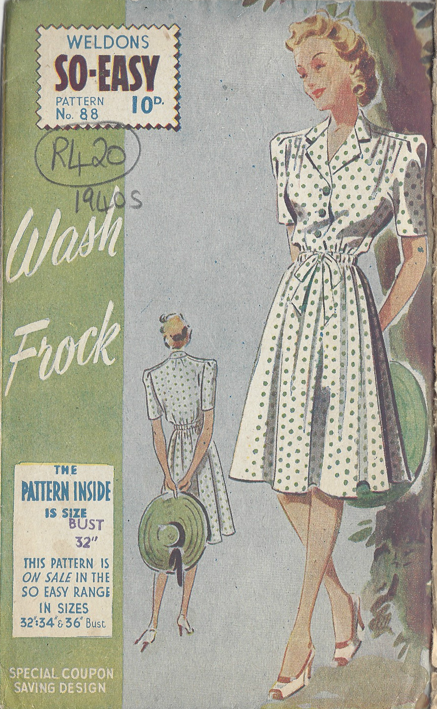 1942 Vintage Sewing Pattern B32