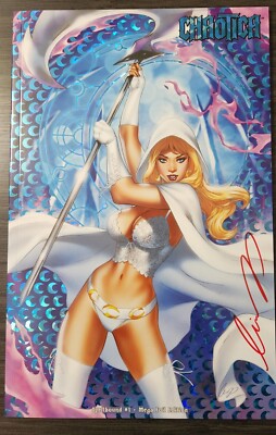 Chaotica Spellbound #1 Signed By Elias Chatzoudis Mega Foil Lady Death KS