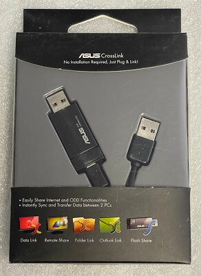 New Asus Crosslink Share Internet and Data between 2 PC Asus 2GB Crosslink Cable