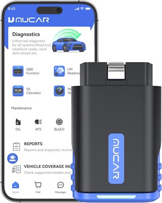 MUCAR DriverScan Bluetooth OBD2 Scanner, Bi-Directional Scanner OBDII All System