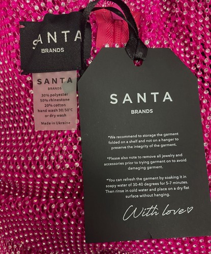 Pre-owned Santa $1060  Brands Women's Pink Sheer Embellished Knit Maxi Dress One Size