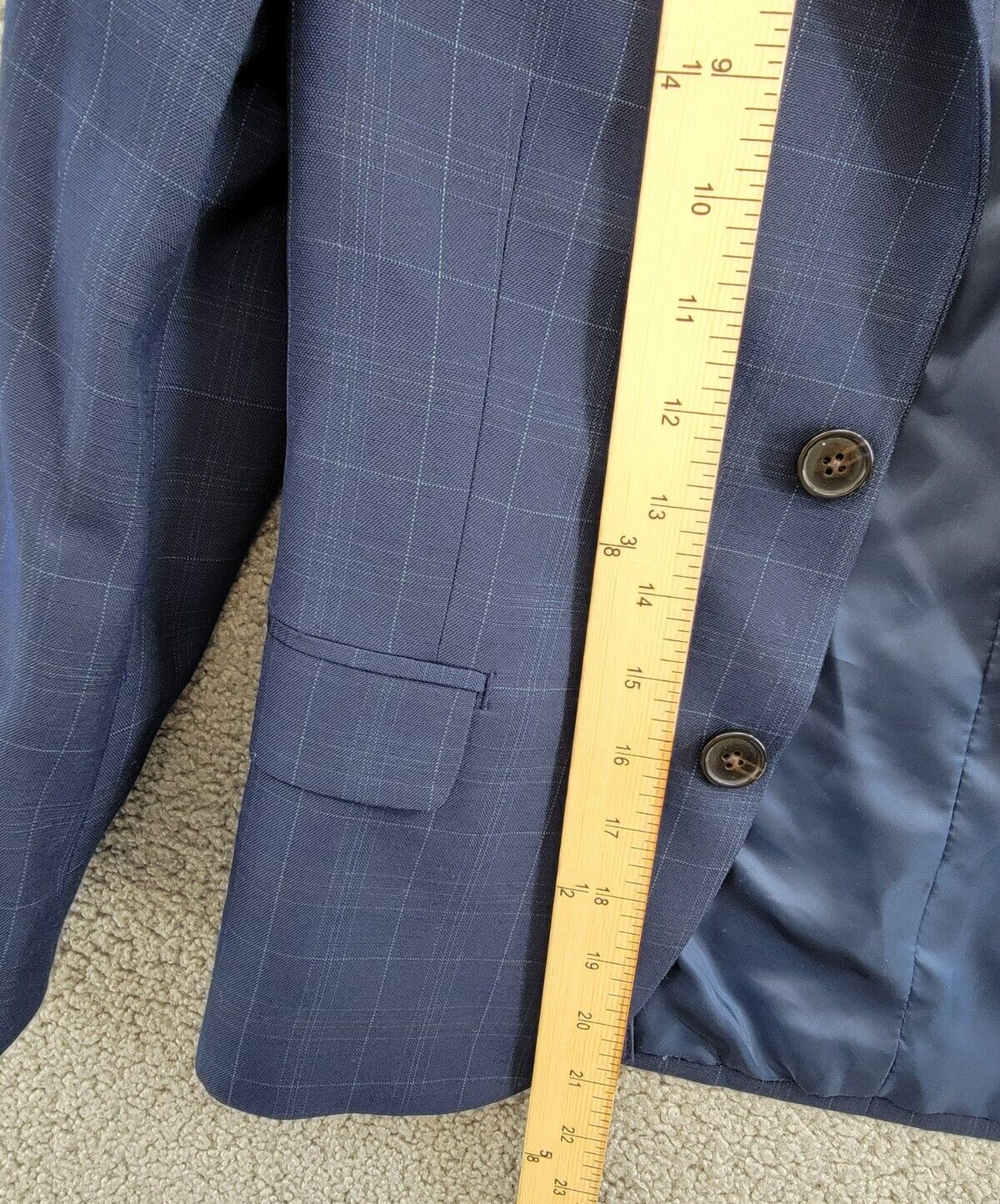 Lauren Ralph Lauren Plaid Classic Suit Jacket Big Boys 10R Dark Blue Long Sleeve - Picture 8 of 19