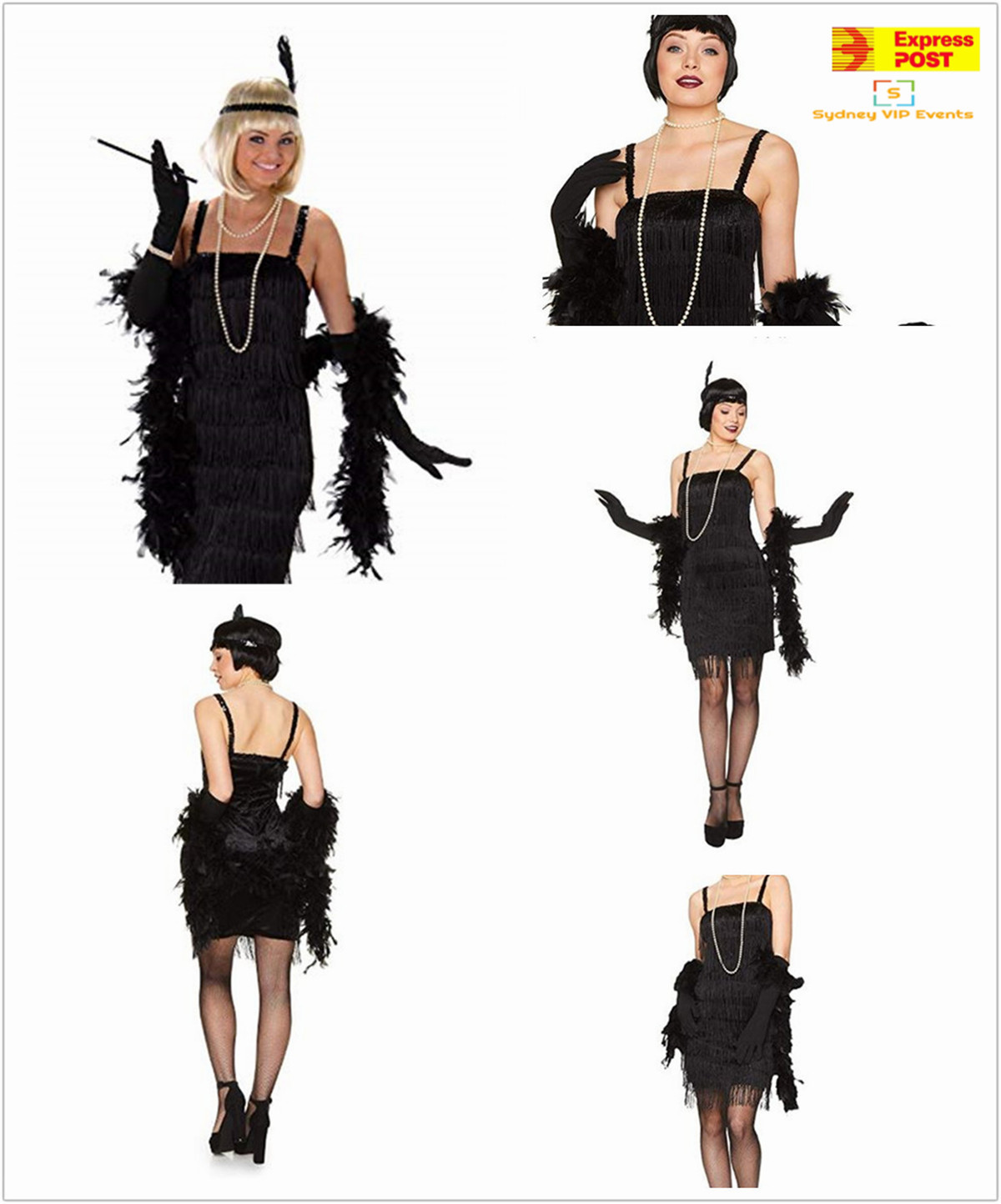 1920s black flapper dress