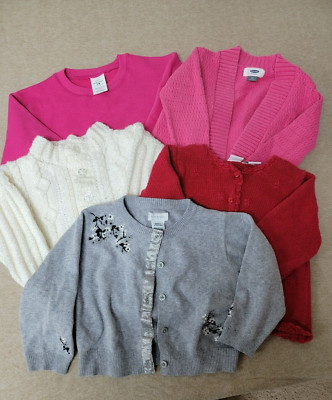  Girls Sweaters Lot of 5 size 2-4 years button open sweatshirt MULTI BRANDS