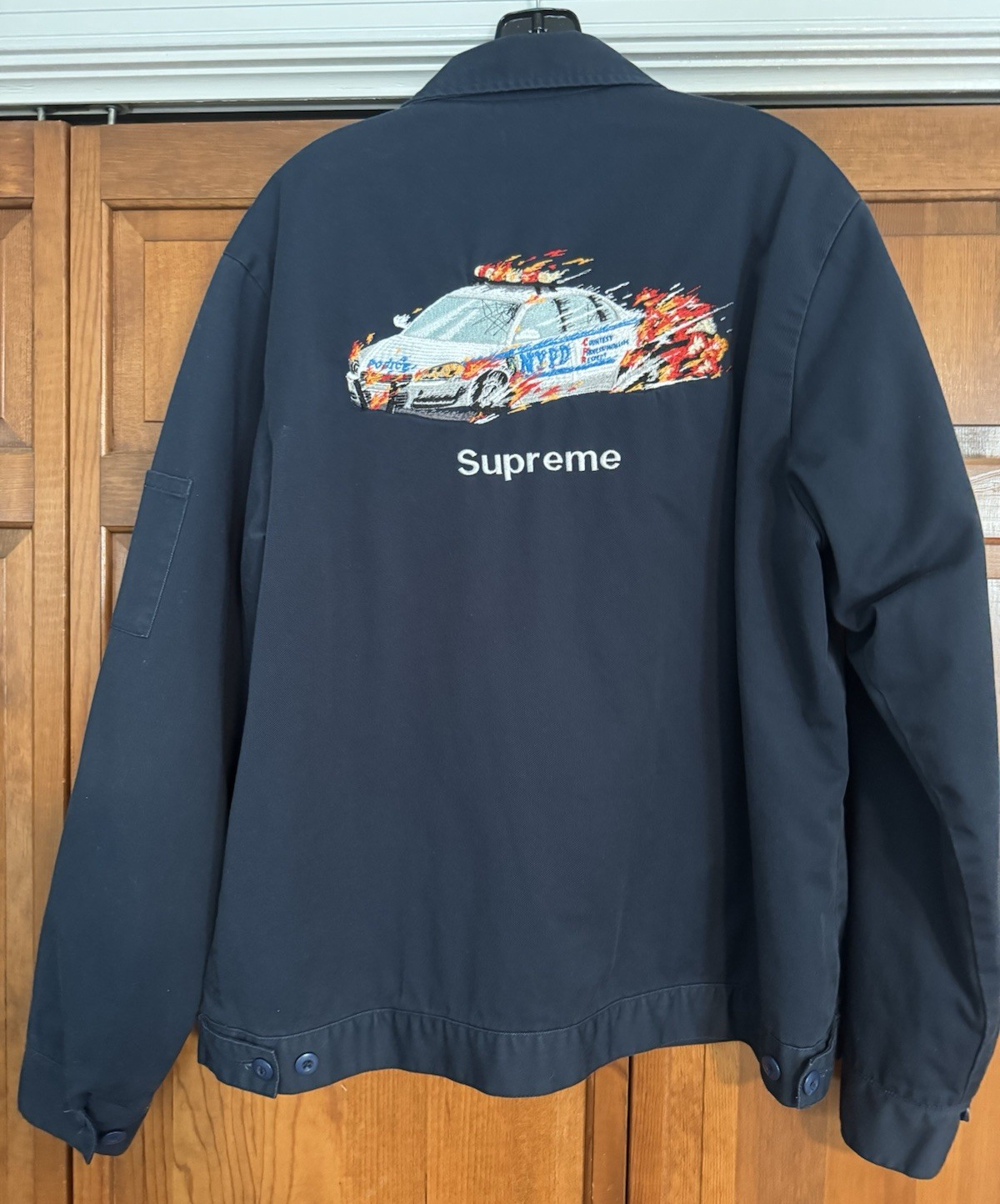ジャケット・アウター supreme cop car embroidered workjacket M SUPREME Cop Car Embroidered Work Jacket Size: L Large Light