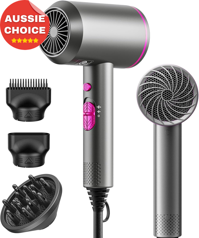 2200W Ionic Hair Dryer Quick Dry 7 Modes Cool Shot Diffuser Concentrators