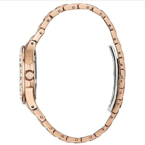 Pre-owned Bulova Phantom Women's Quartz Crystal Accent Rose-gold Tone 32mm Watch 98l268