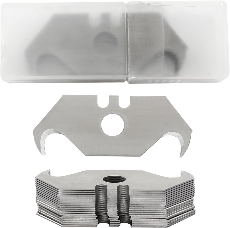 100 Pcs Hook Blade Utility Knife Blades for SK5 Carbon Steel