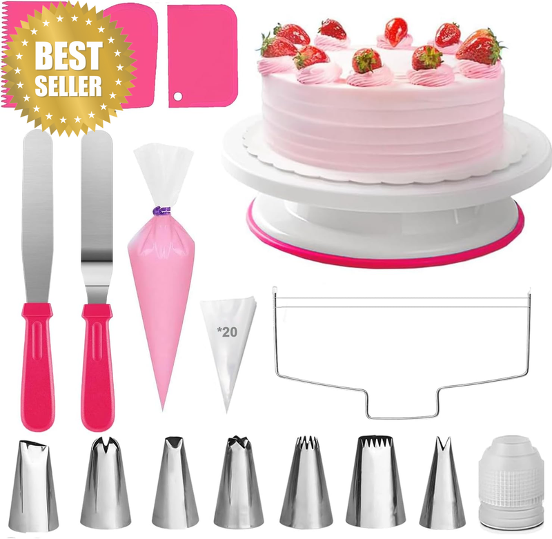 Cake Decorating Kit,35Pcs Cake Decorating Supplies with Cake Turntable,Icing Tip
