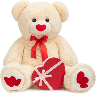 Big Teddy Bear Stuffed Animal Large Bear Plush with Red Heart for Girlfriend and