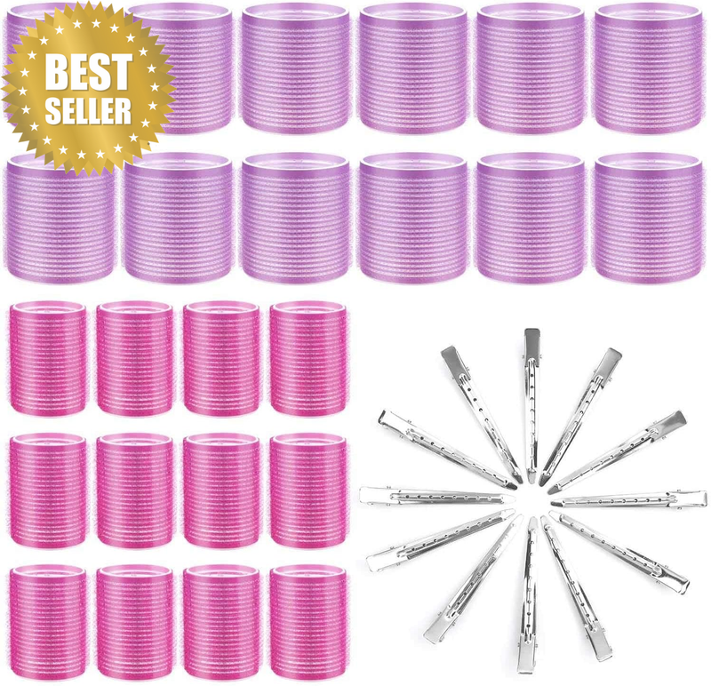Hair Curlers Rollers,  36Pcs Jumbo Big Hair Roller Sets with Stainless Steel Duc