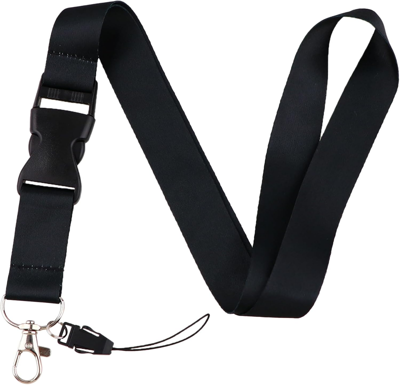 Cool Black Neck Lanyard for Keys, Keychain Strap Lanyard for ID Card Badges Hold