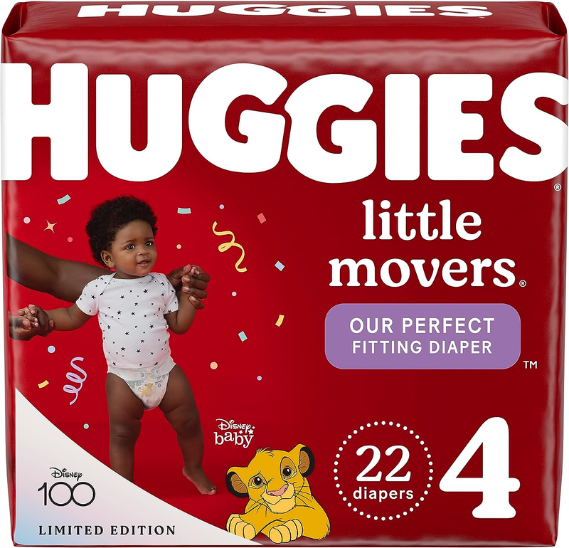 Huggies Little Movers Baby Diapers, Size 4 (22-37 Lbs), 22 C