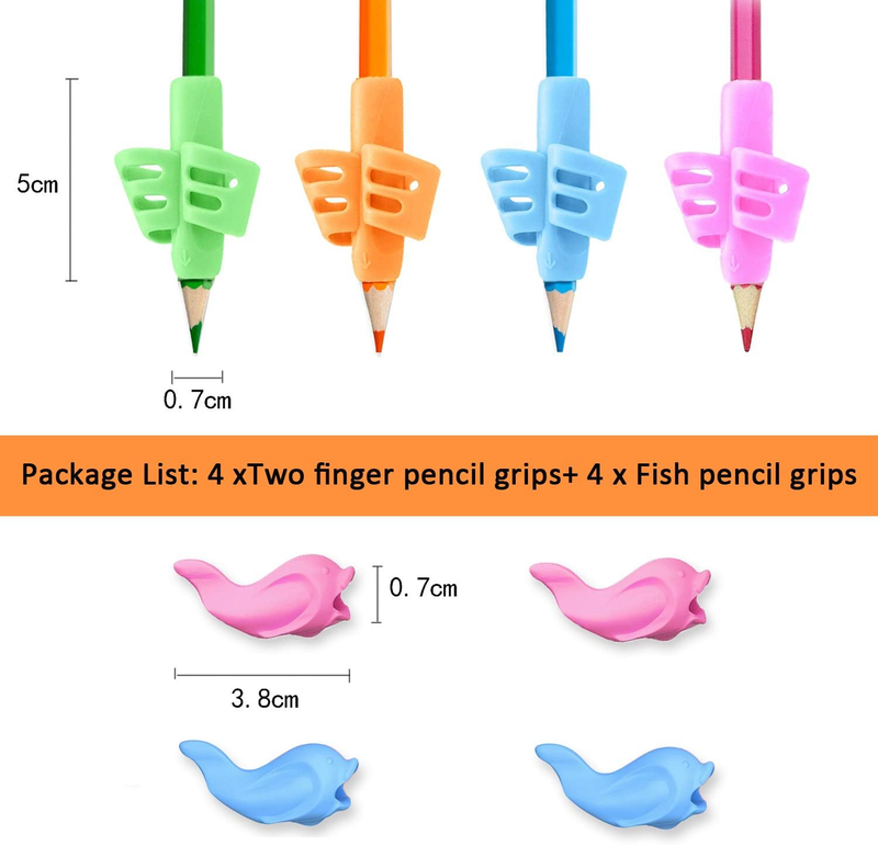 Pencil Grips, Pencil Grips for Kids Handwriting, Writing Aid Gripper Trainer, Fi