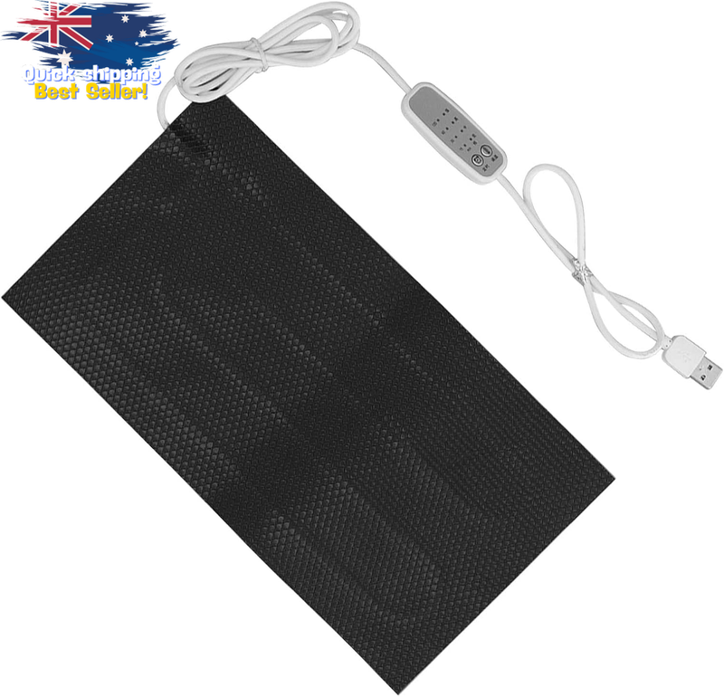 USB Heating Pad 20x25cm, Washable Electric Mat for Neck, Back, Pets - 4 Settings