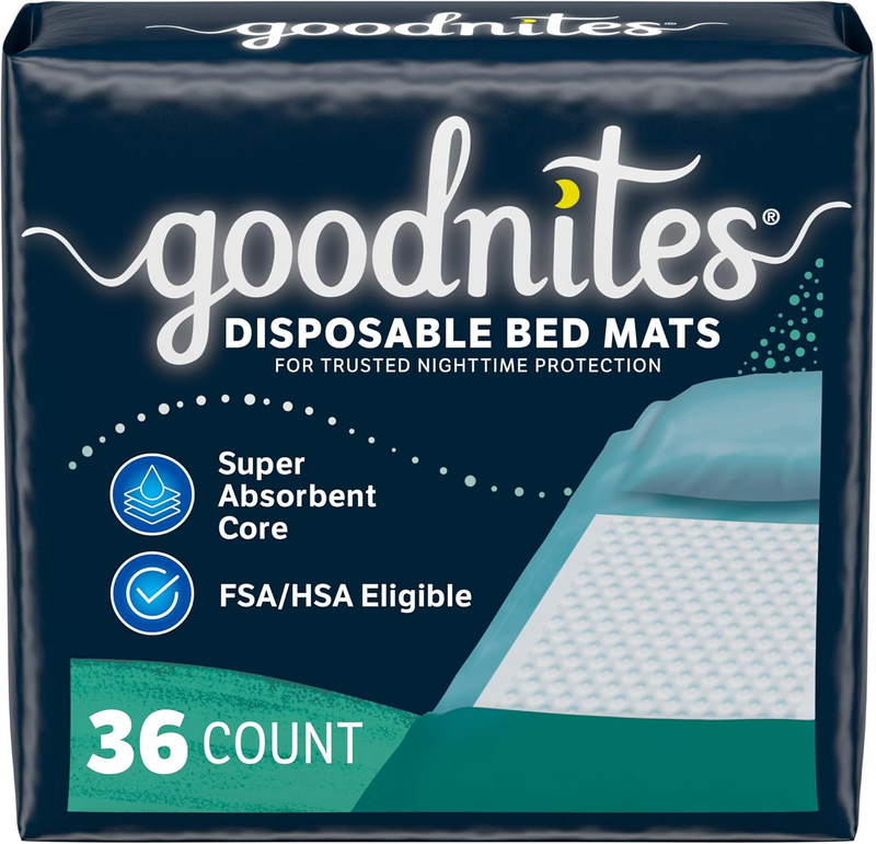 Goodnites Disposable Bed Pads/Bed Mats for Bedwetting, 2.4 X 2...