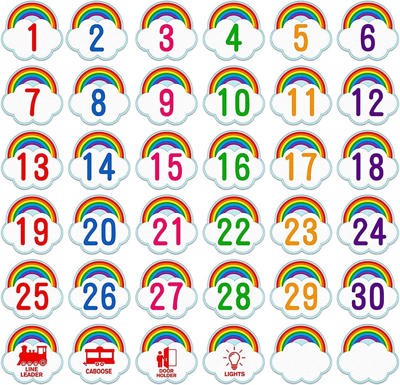 Stickers,36pcs Classroom Line-up Helper,rainbow Number Spot