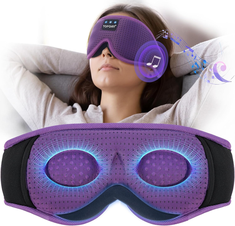 Sleep Headphones,  3D Eye Mask with Bluetooth 5.4 Headphones, Blackout Bluetooth