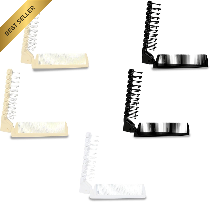 5Pcs Travel Hair Brush for Men, Foldable Brushes and Combs Set, Anti-Static Plas